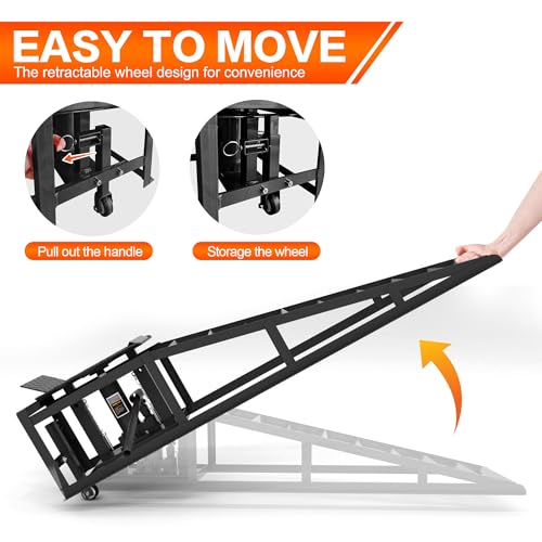2 Pack Hydraulic Car Ramps 11050LBS High Lift 9"-14.2" Heavy Duty Steel M6524