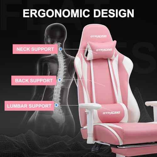 GTRACING Gaming Chair with Footrest, Blue R841
