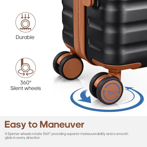 Luggage Sets 3 Piece, Carry On 20 Inch Hardside Suitcase with Spinner Wheels and TSA Lock J67858