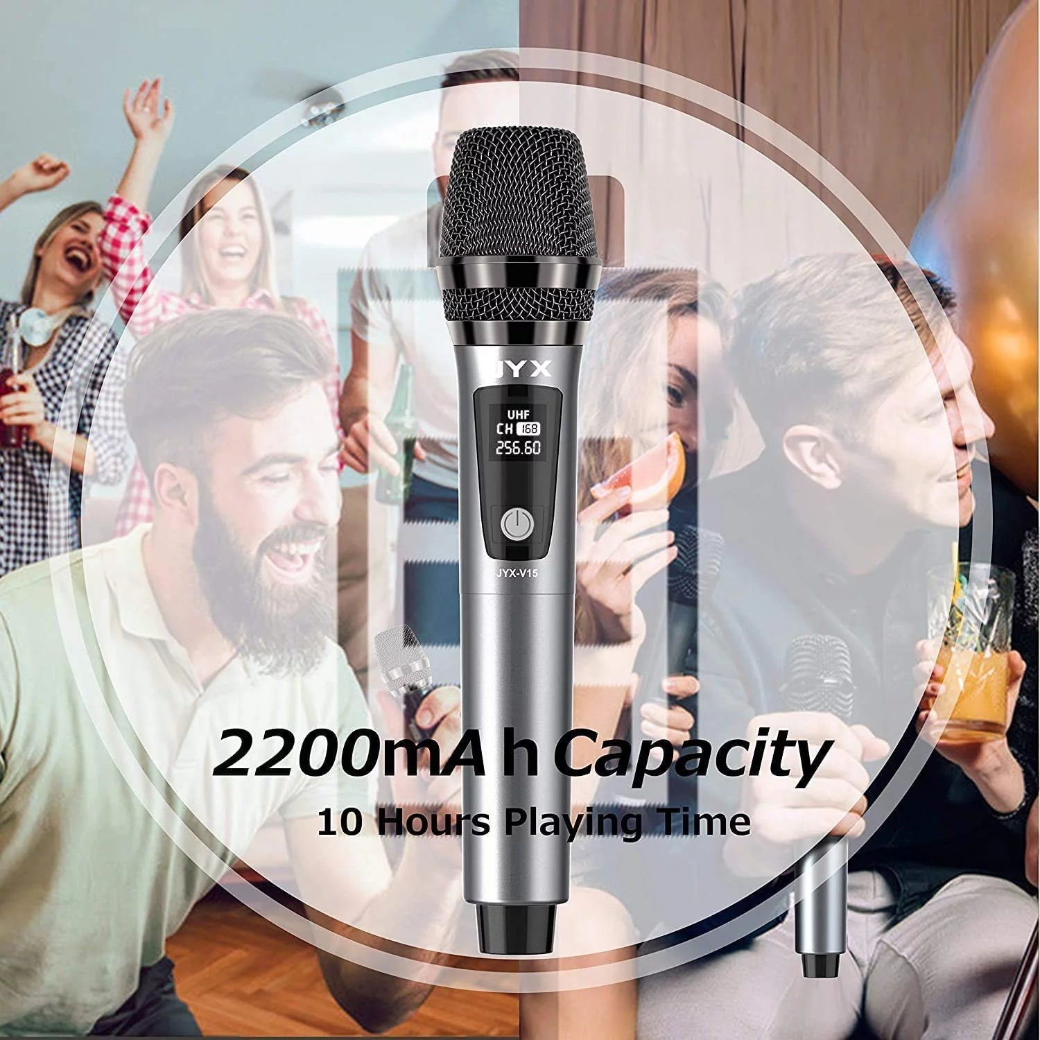 JYX Wireless Microphone UHF Metal Handheld Dynamic Mic for Karaoke G7003