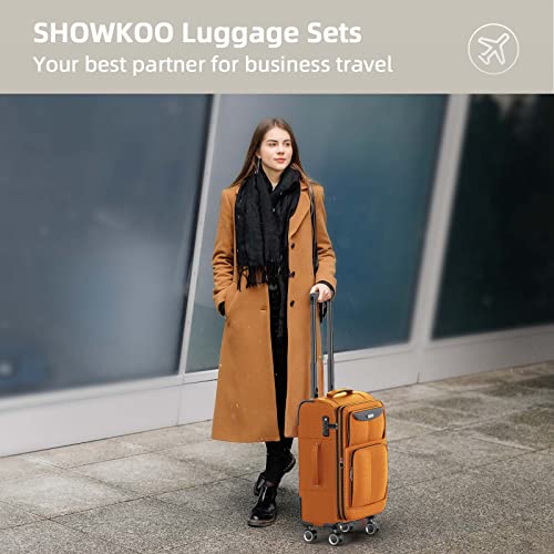 SHOWKOO Luggage Sets 3 Piece Softside Expandable Suitcase with Spinner Wheels TSA Lock K987