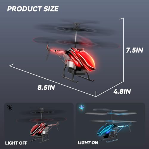 RC Helicopter for Kids with 30Mins Flight, 2 Batteries, LED Lights U8129