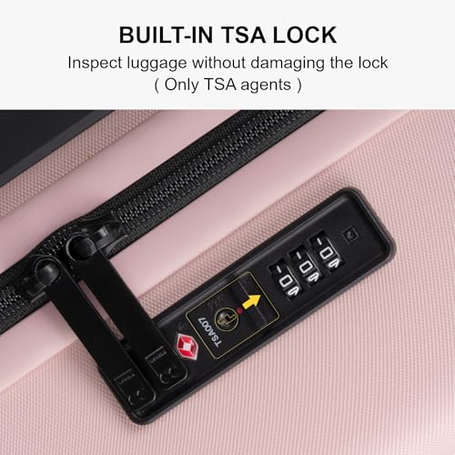 LEVEL8 Hard Shell Carry-On Luggage with TSA Lock, 20 Inch, Black V41961