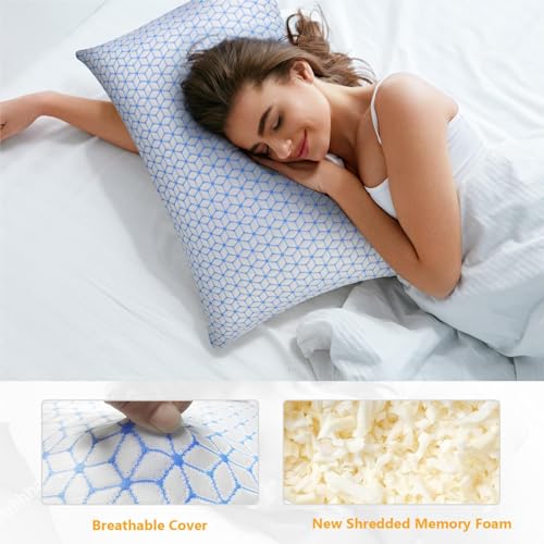 Shredded Memory Foam Pillows King Size Set of 2, Cooling Adjustable Y9020