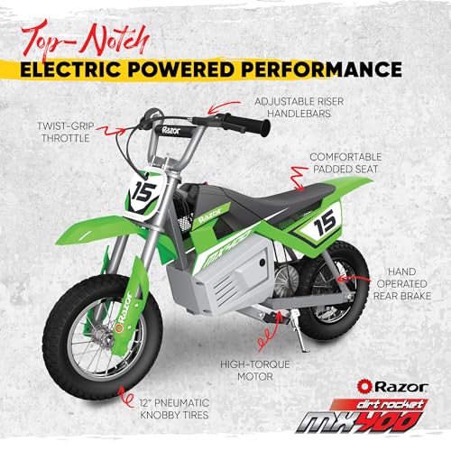 Razor MX400 Dirt Rocket Electric Dirt Bike, Green W579