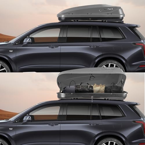 Gray Rooftop Cargo Box Carrier 13 Cubic Feet Waterproof Dual Side Opening R15660