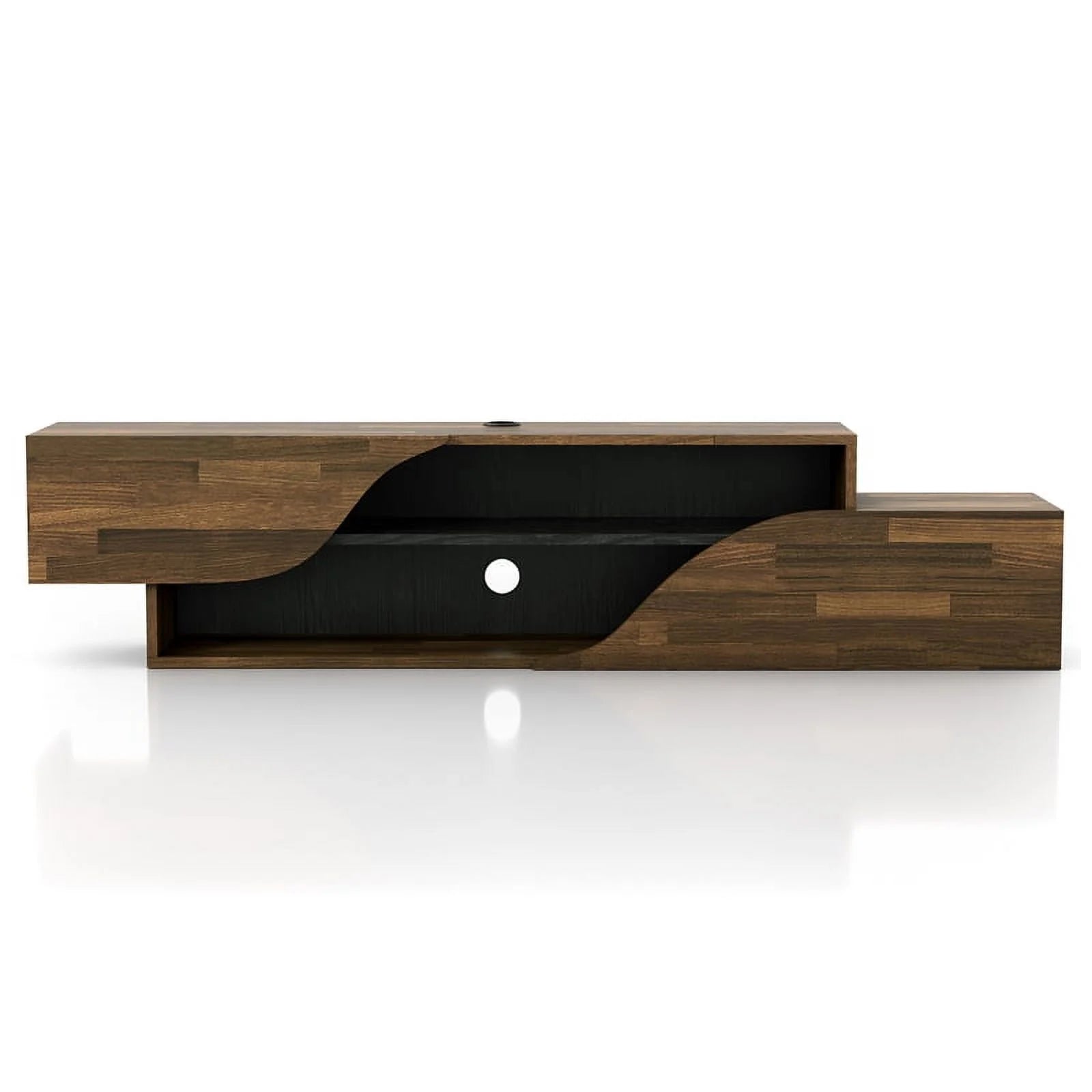 Furniture of America Hart Wood 2-Shelf Floating TV Console Brown Hickory K675