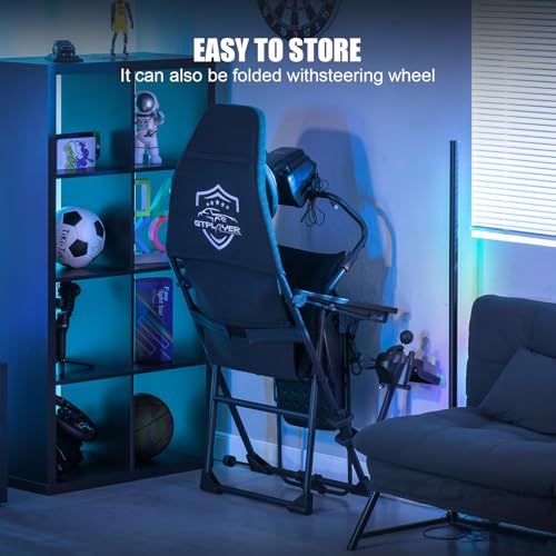 GTPLAYER Sim Racing Cockpit Foldable Adjustable for PC I544