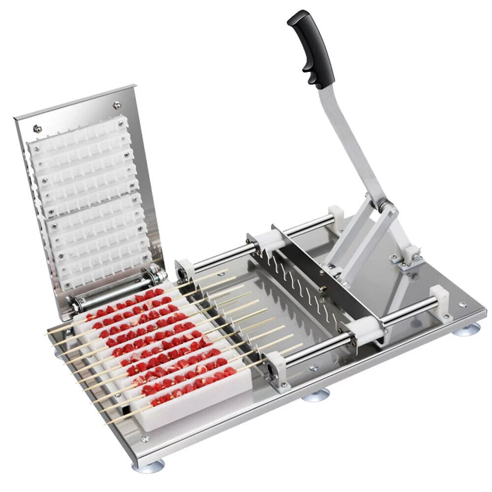Oukaning Manual Mutton Kebab Machine BBQ Skewer String Making Machine Desktop Meat Skewerqq