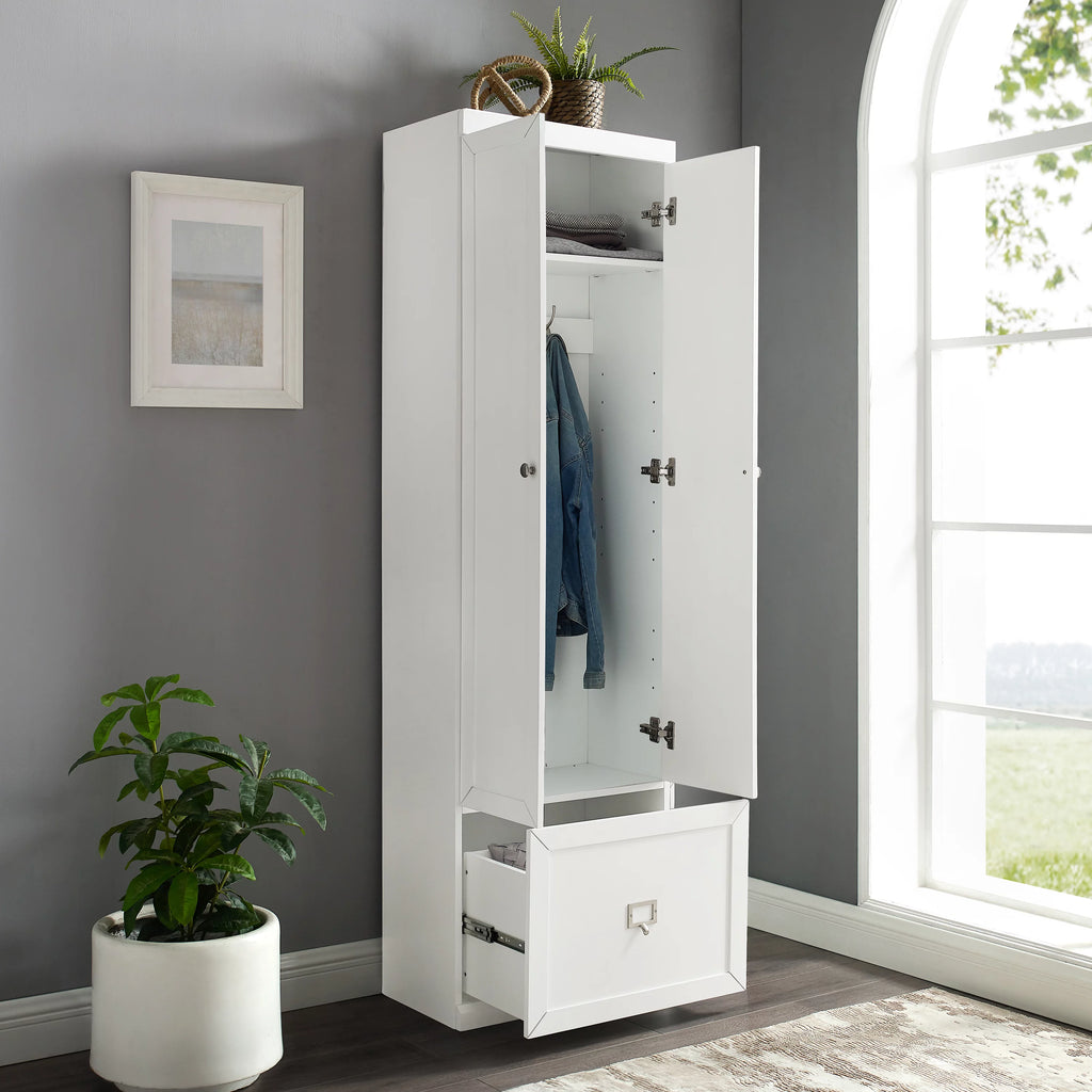 Crosley Furniture Harper Wood Convertible Pantry Closet White M28437