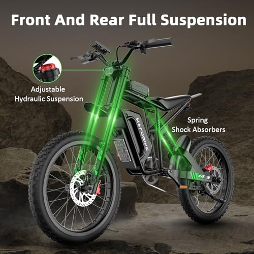 50MPH Electric Dirt Bike for Adults, 4000W, 60V25Ah, Full Suspension H888527