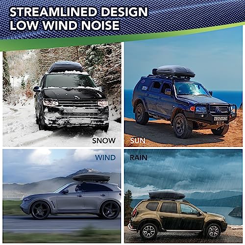 Rooftop Cargo Box Carrier, Dual-Side Opening, 165Lbs Capacity, Hard-Shell, Black G558