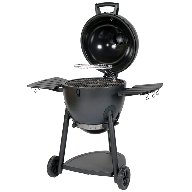 Char-Griller AKORN Kamado Charcoal Grill and Smoker with Cast Iron Grates, Graphite W412362