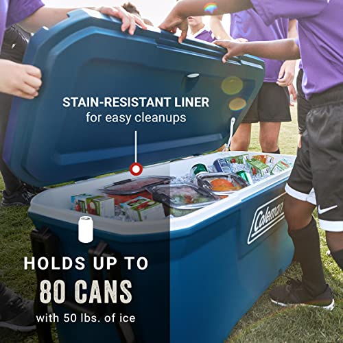 Coleman Classic Series Insulated Rolling Cooler, 65-Quart, Leak-Resistant F832