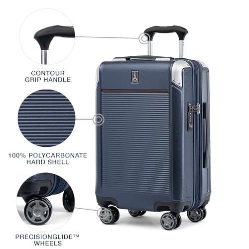 Travelpro Platinum Elite Hardside Expandable Carry-On Luggage, 8 Wheel Spinner, TSA Lock, 20-Inch X826544
