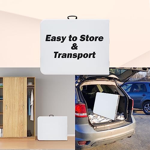 Portable Plastic Folding Table 4ft Heavy Duty Indoor Outdoor Y145657
