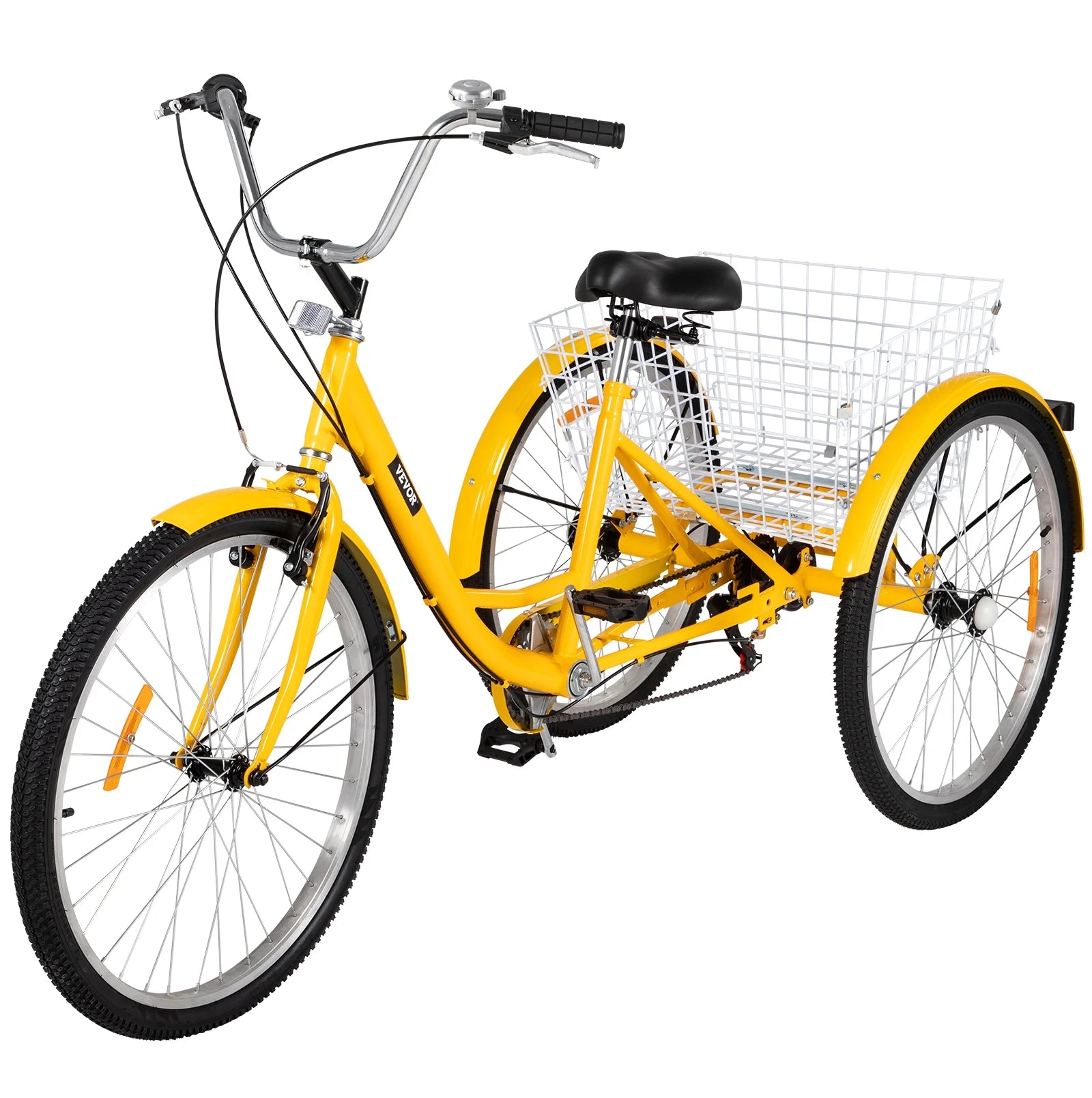 SKYSHALO Adult Tricycle 26in 7-Speed 3-Wheel Cruise Bike with Basket C45508