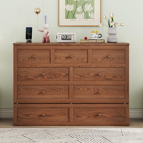 Queen Murphy Bed with Desk and Removable Shelves, USB Port, White H566492
