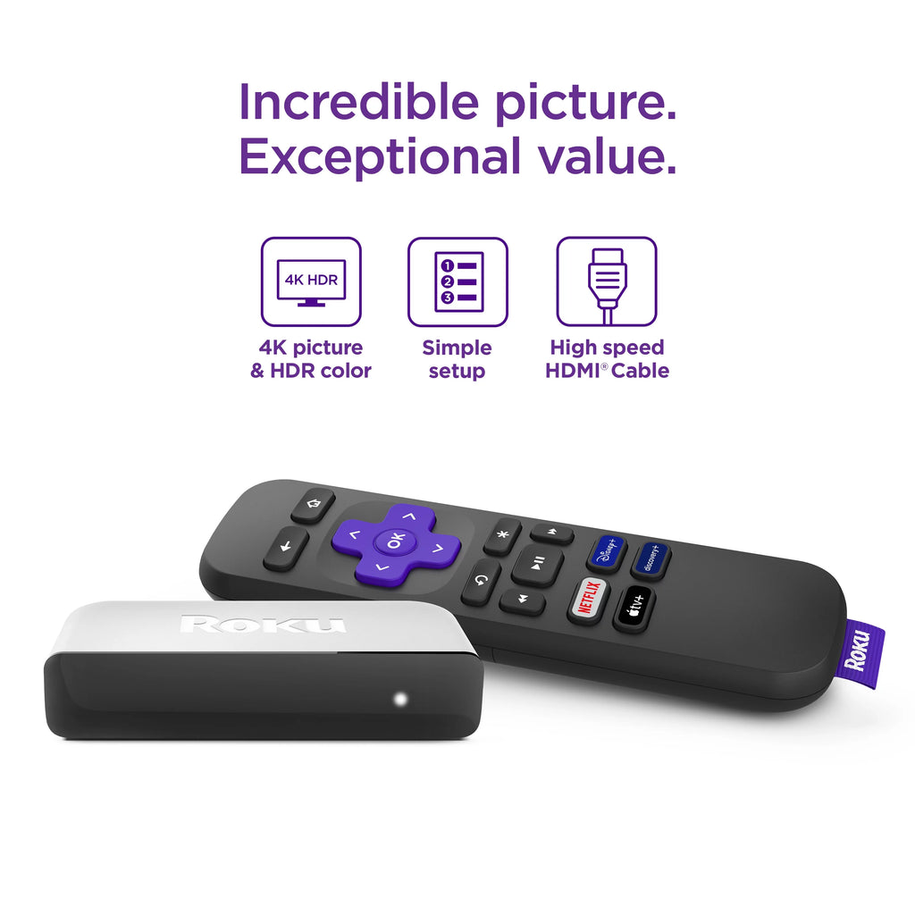 Roku Premiere 4K HDR Streaming Media Player with HDMI Cable and Remote I361
