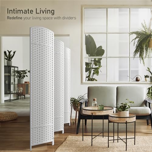Sorbus 8-Panel Black Room Divider, 6 ft Tall Folding Privacy Screen T242