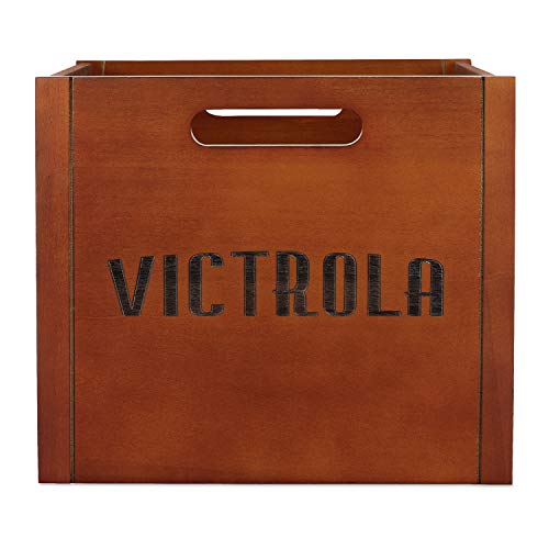 Victrola Wooden Record Crate Tabletop Vinyl Album Holder, Espresso P572466