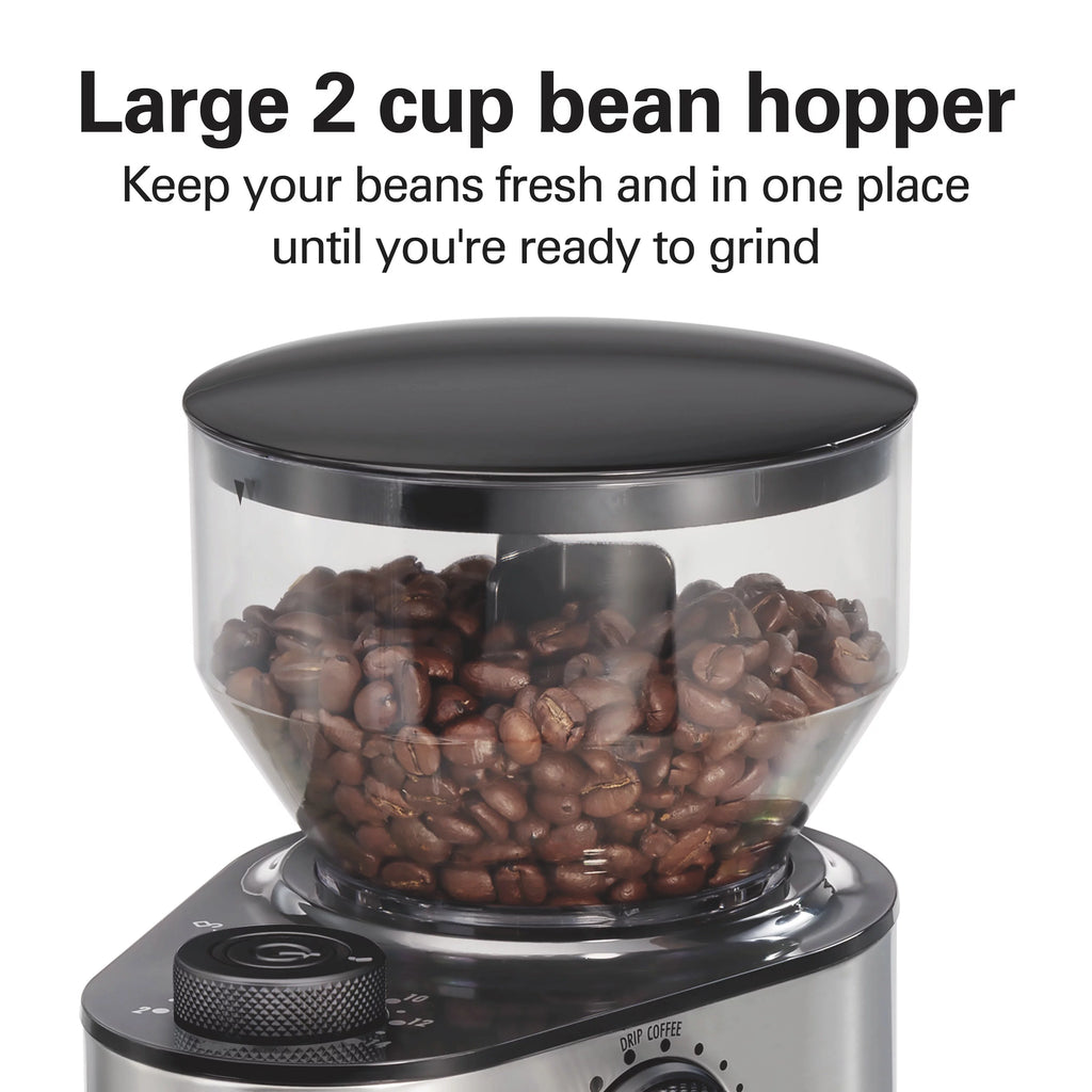 Hamilton Beach Burr Coffee Grinder, 18 Grind Settings, Stainless Steel, 80385 J81583