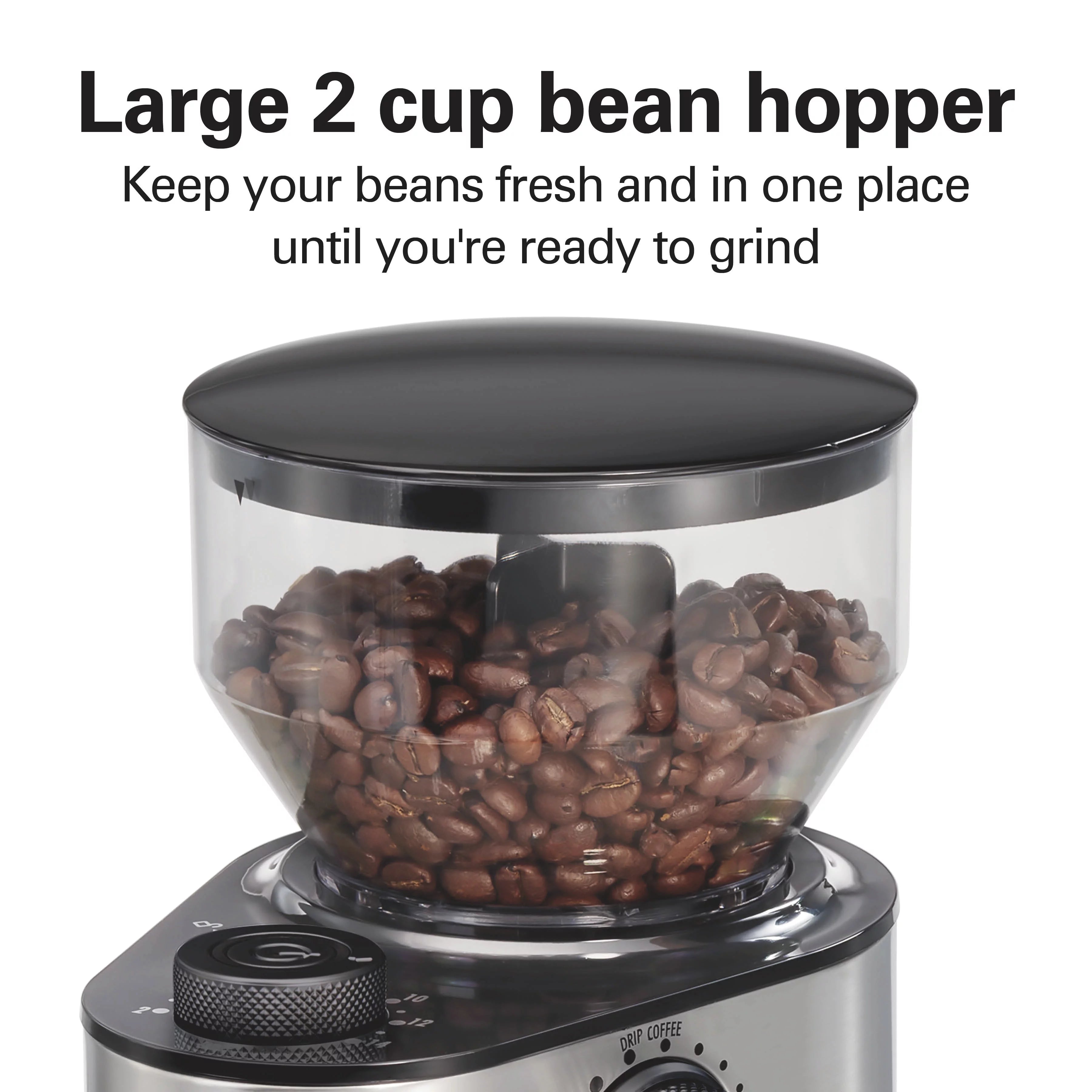 Hamilton Beach Burr Coffee Grinder, 18 Grind Settings, Stainless Steel, 80385 J81583