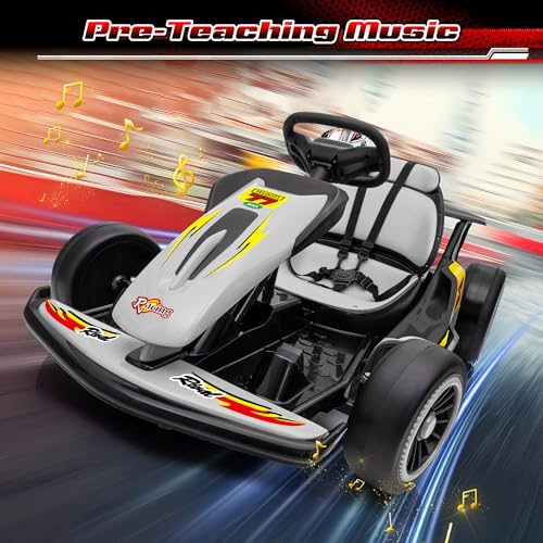 24V Electric Go Kart for Kids, 400W Drift Cart with EVA Tires, Red Y5542