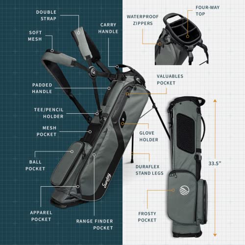 Sunday Golf El Camino Golf Stand Bag, Lightweight with Strap, 3.9 lbs O884