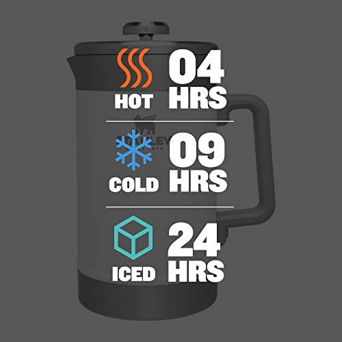 Stanley Classic Stay-Hot French Press Coffee Maker 48 oz, Insulated Stainless Steel, Hammertone Green L5297
