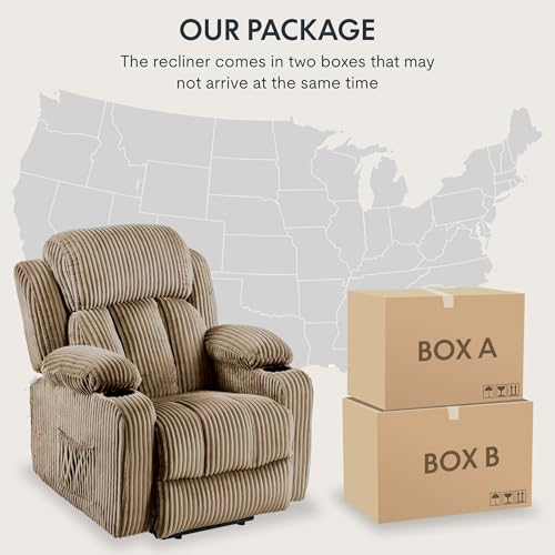 FLEXISPOT XL31 Power Lift Recliner Chair for Elderly, Electric Massage & Heat, PU Leather, Black C786106