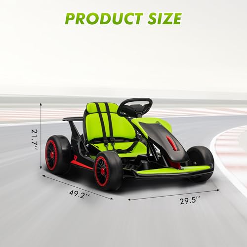 24V Electric Go Kart Drifting Ride On Car for Kids 6-12 Years Old T574114