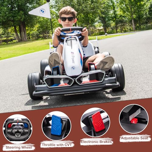 BMW Licensed 36V Electric Drift Go Kart for Kids, 7.5 MPH, Black W284