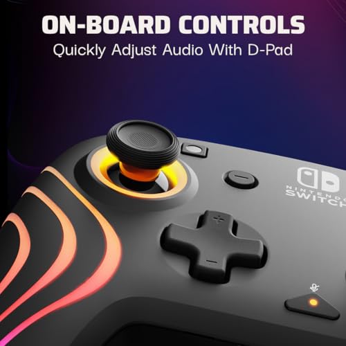 PDP Afterglow Wave Wireless RGB Gaming Controller for Nintendo Switch, Black I1528