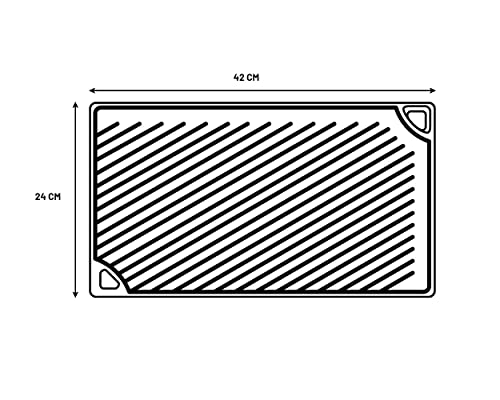 Lodge Reversible Cast Iron Grill/Griddle, 9.5 x 16.75 Inch, Pre-Seasoned U26188