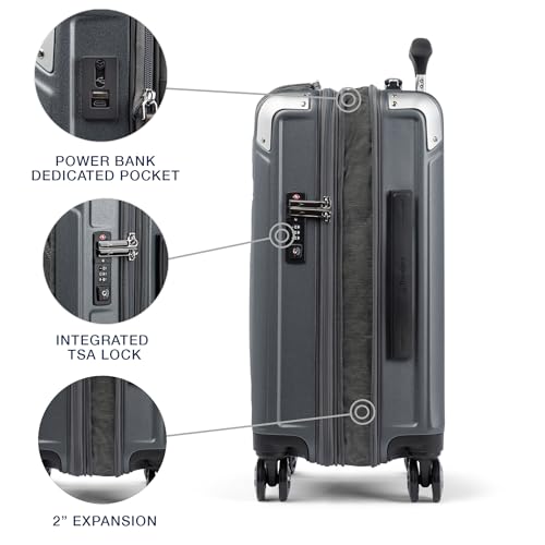 Travelpro Platinum Elite Hardside Expandable Carry-On Luggage, 8 Wheel Spinner, TSA Lock, 20-Inch X826544