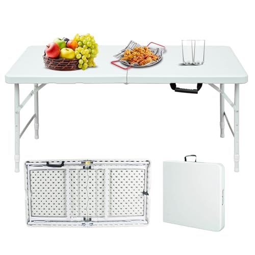 Portable Plastic Folding Table 4ft Heavy Duty Indoor Outdoor Y145657