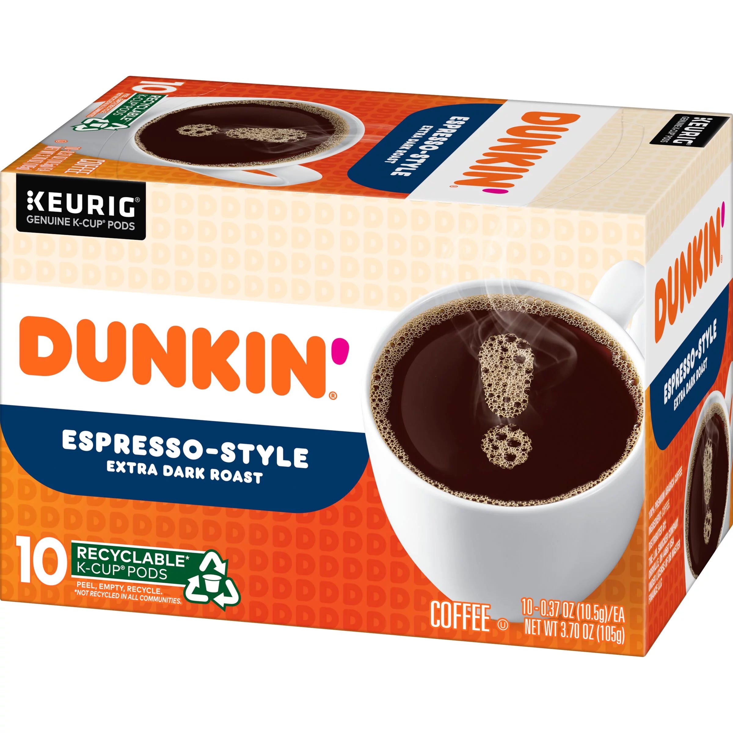 Dunkin' Espresso-Style K-Cup Coffee Pods, 60 Count T504