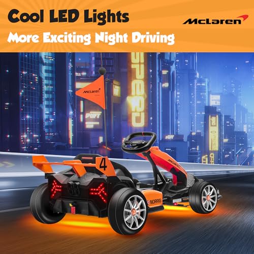 ENYOPRO 24V 7Ah Electric Go Kart for Kids, Licensed McLaren Go Cart with Adjustable Seat P158