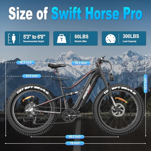 FREESKY 2000W Electric Bike with BAFANG Motor, 48V 30Ah Samsung Battery, 35MPH, 120 Miles Range K7833
