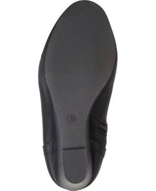 Journee Collection Langly Wedge Heel Knee High Boot Black Faux Leather O27985