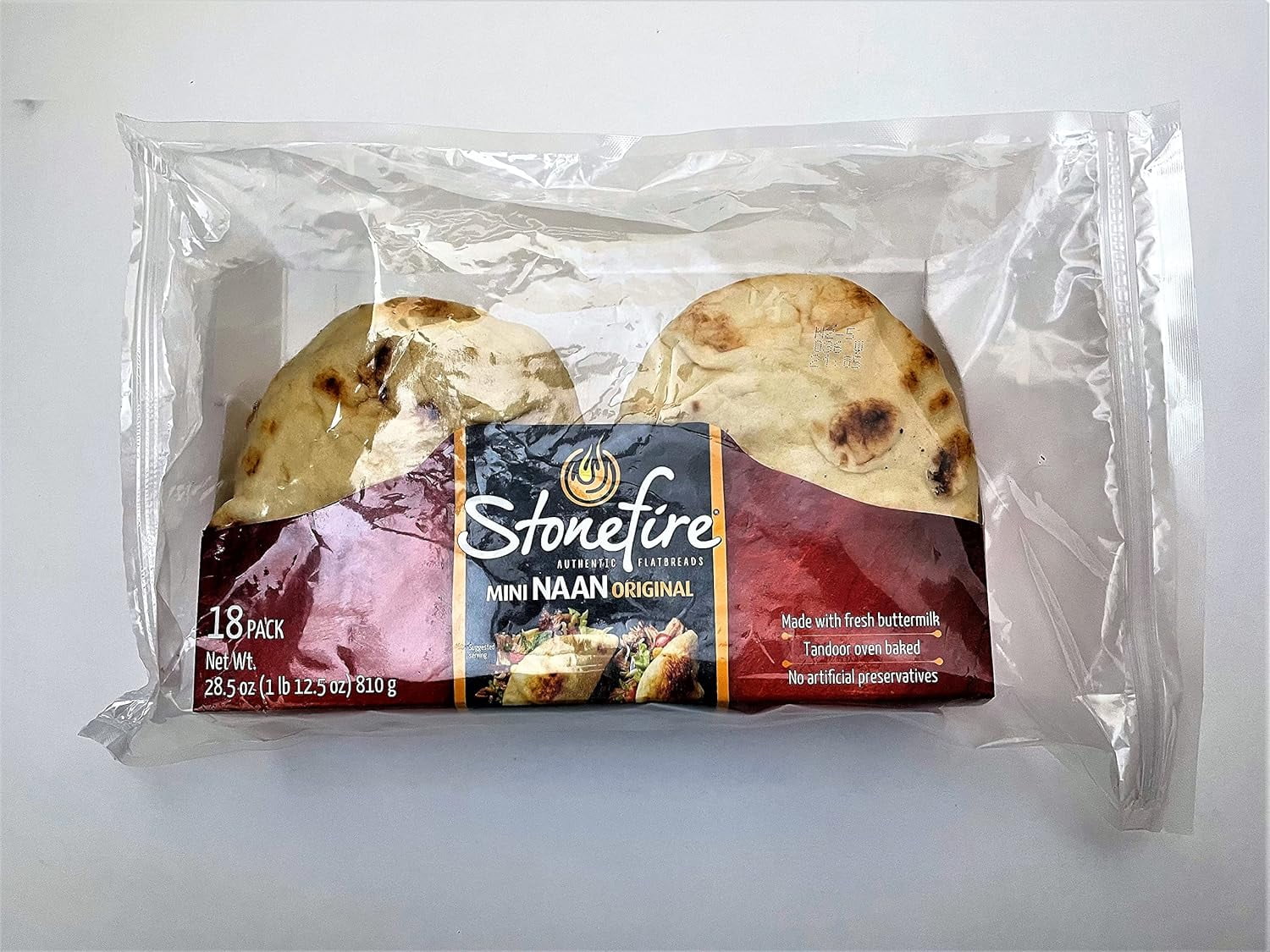 Mini Naan (Original) Authentic Flatbreads, 18 Count Resealable Pack L963818