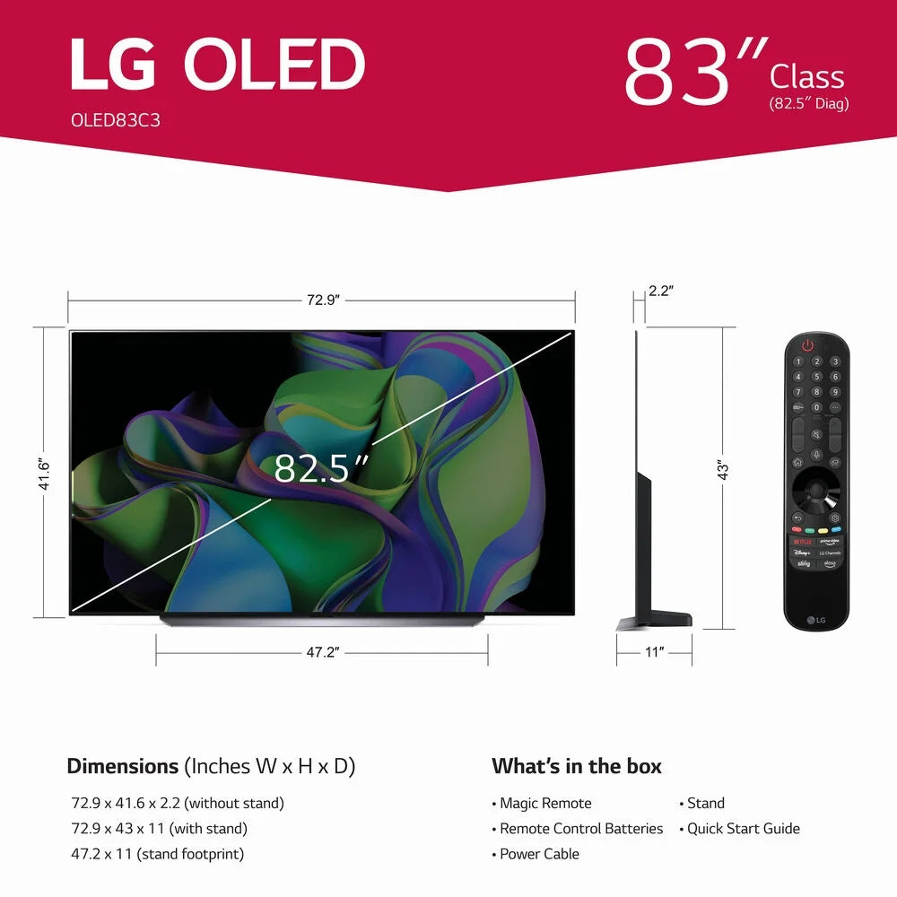LG 83" Class C3 Series OLED 4K UHD Smart webOS TV E46617