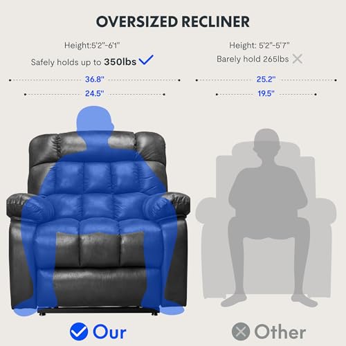 FLEXISPOT XL31 Power Lift Recliner Chair for Elderly, Electric Massage & Heat, PU Leather, Black C786106