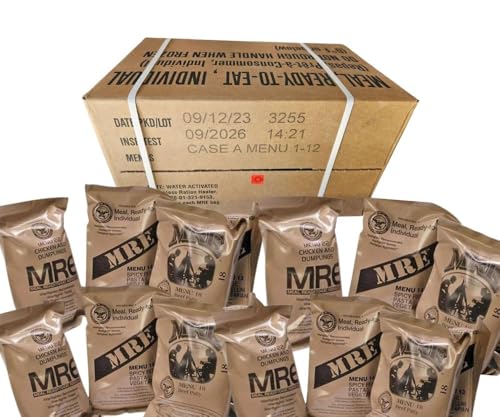 MRE Meals Ready to Eat A and B Bundle Cases, US Military Surplus Emergency Food O1646