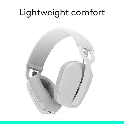Logitech Zone Vibe 100 Wireless Over Ear Headset with Noise Canceling Microphone, Off White A852