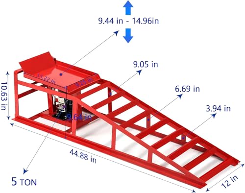 2PCS 5T Hydraulic Car Ramps, Heavy Duty Portable Vehicle Lift for Garage L579958