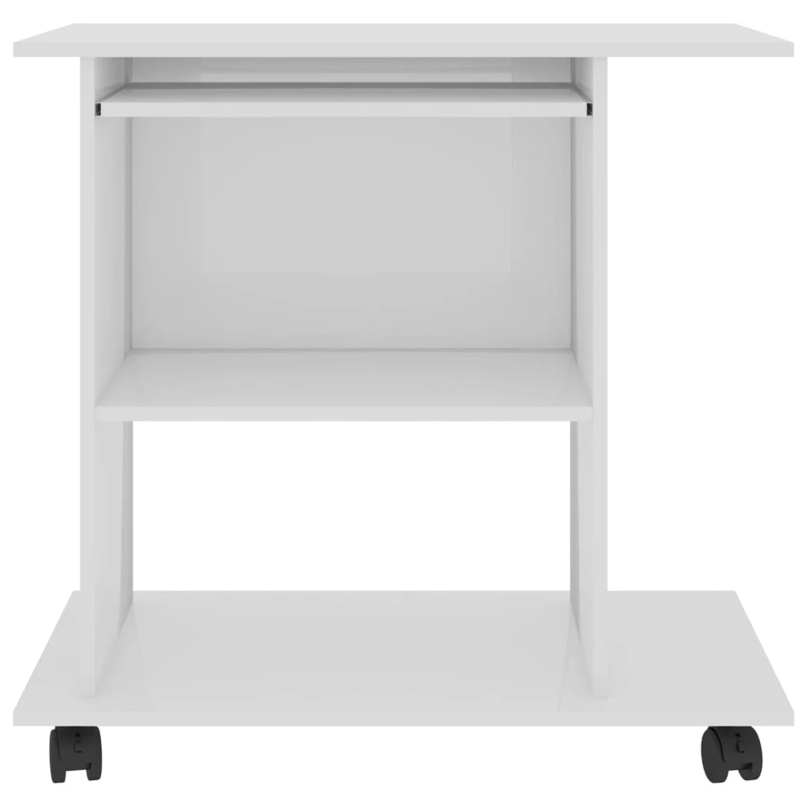 Anself Computer Desk with Keyboard Tray and CPU Stand, White H487627