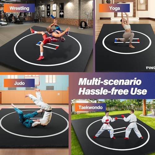 10' x 10' Black Wrestling Mat for BJJ MMA Training C811557