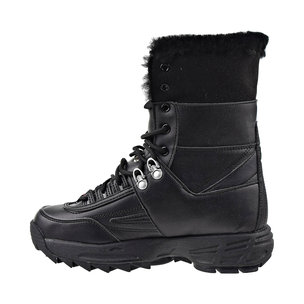 Fila Disruptor Shearling Women's Boots Black-White-Red S1728